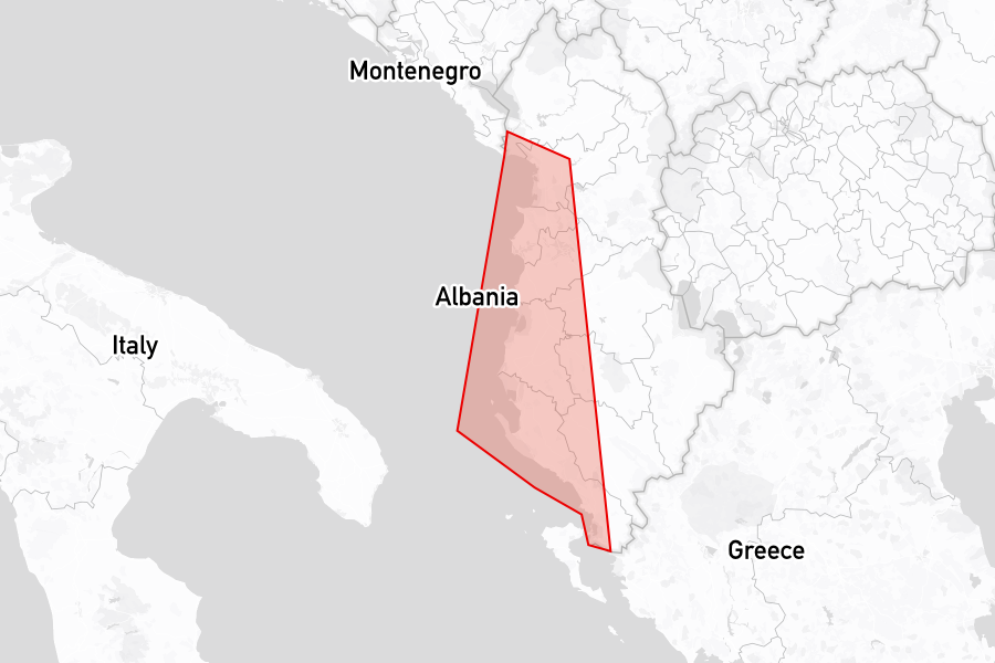 Sailing areas in Albania
