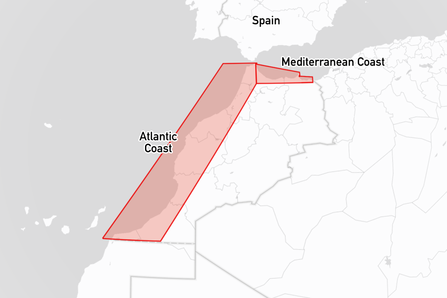 Sailing areas in Morocco