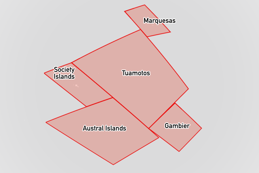 Sailing areas in French Polynesia